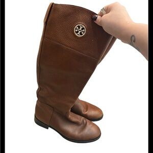 Tory Burch Women’s Junction Brown Leather Riding Boots Size 8 1/2M